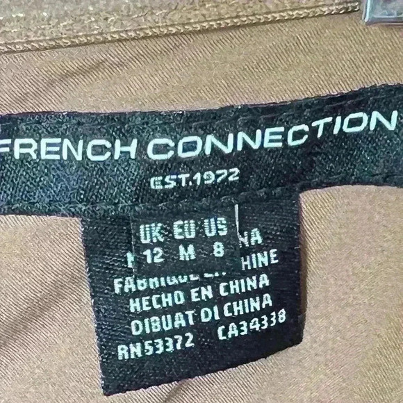 NEW! French Connection Azra Twill Strapless Neck Sleeveless Button Midi Dress - Picture 7 of 9